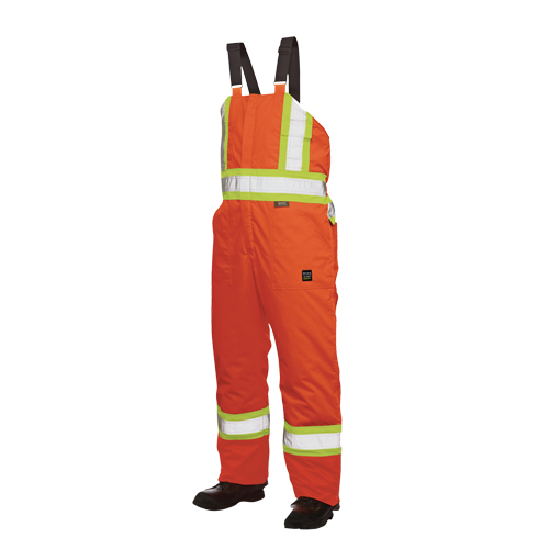 Salopettes de s&eacute;curit&eacute; doubl&eacute;e, Polyester/Polyur&eacute;thane, Grand, Orange haute visibilit&eacute; Nuna Depot Inc.