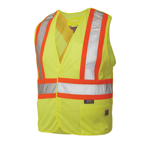 Veste de s&eacute;curit&eacute; d&eacute;tachable en cinq points, Jaune lime haute visibilit&eacute;, Grand/T-Grand, Polyester Nuna Depot Inc.