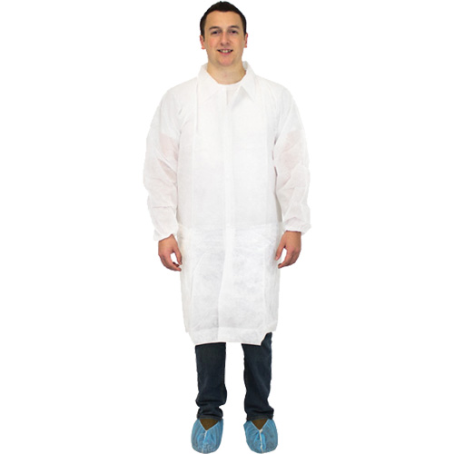 Sarreau de laboratoire, Polypropyl&egrave;ne, Blanc, Grand Nuna Depot Inc.
