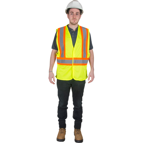 Veste de s&eacute;curit&eacute; pour la circulation, Jaune lime haute visibilit&eacute;, Grand, Polyester Nuna Depot Inc.