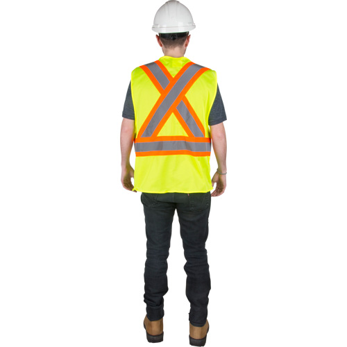 Veste de s&eacute;curit&eacute; pour la circulation, Jaune lime haute visibilit&eacute;, Grand, Polyester Nuna Depot Inc.