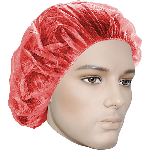 Bonnets bouffants, Polypropyl&egrave;ne, 21", Rouge Nuna Depot Inc.
