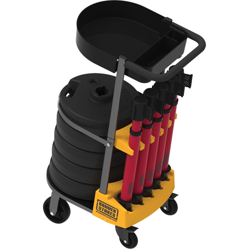 PLUS Barrier Post Cart Kit with Tray, 75' L, Metal, Yellow Nuna Depot Inc.