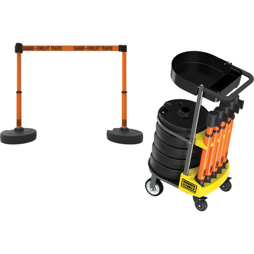 Chariot de transport avec plateau pour barri&egrave;re PLUS, 75' lo, M&eacute;tal, Orange Nuna Depot Inc.