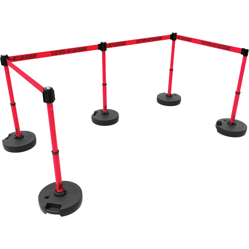 Ensemble de cinq montants pour barri&egrave;re PLUS, Plastique, 42" h, Ruban Rouge, Longueur du ruban 15' Nuna Depot Inc.