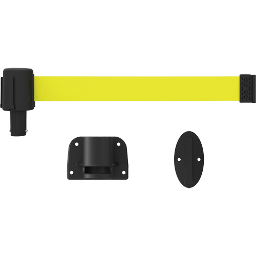 PLUS Wall Mount Barrier System, Plastic, Screw Mount, 15', Yellow Tape Nuna Depot Inc.