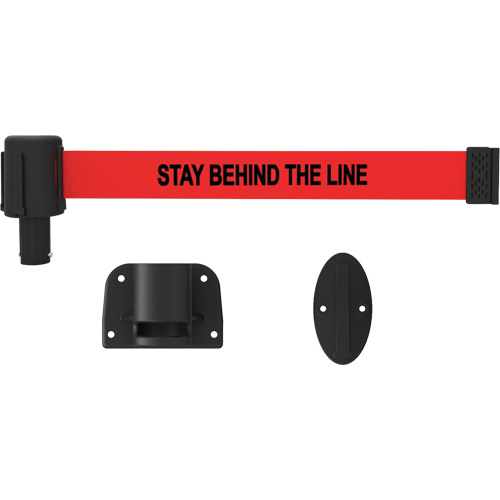 PLUS Wall Mount Barrier System, Plastic, Screw Mount, 15', Red Tape Nuna Depot Inc.