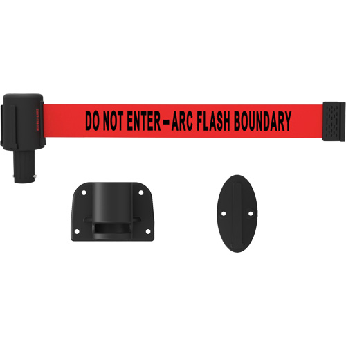 PLUS Wall Mount Barrier System, Plastic, Screw Mount, 15', Red Tape Nuna Depot Inc.