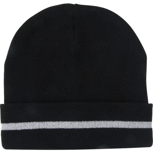 Bonnet en tricot avec bande r&eacute;fl&eacute;chissante argent&eacute;e, Taille unique, Noir Nuna Depot Inc.