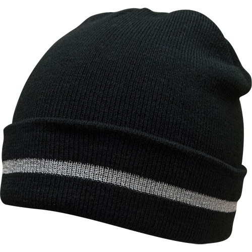 Bonnet en tricot avec bande r&eacute;fl&eacute;chissante argent&eacute;e, Taille unique, Noir Nuna Depot Inc.
