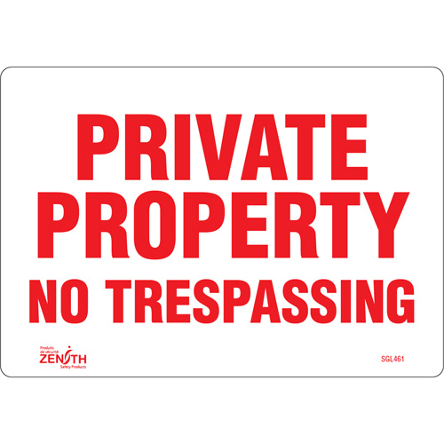 "Private Property" Sign, 7" x 10", Vinyl, English Nuna Depot Inc.