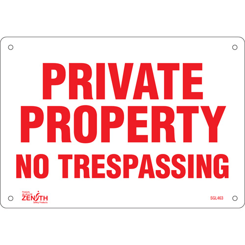 Enseigne Private Property, 7" x 10", Aluminium, Anglais Nuna Depot Inc.