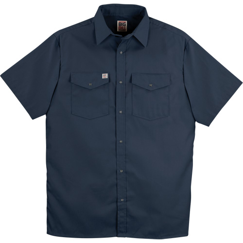 Chemise de travail &agrave; manches courtes en tissu crois&eacute; avec boutons-pression, Hommes, Moyen (grande taille), Bleu marin Nuna Depot Inc.