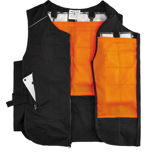 Veste de refroidissement &agrave; changement de phase l&eacute;g&egrave;re avec sachets 6260 Chill-Its, Petit/Moyen, Noir Nuna Depot Inc.