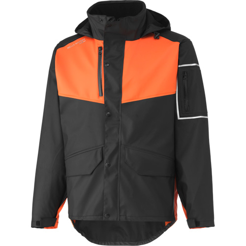 Manteau imperm&eacute;able West Coast, Polyester, Moyen, Noir/Orange Nuna Depot Inc.
