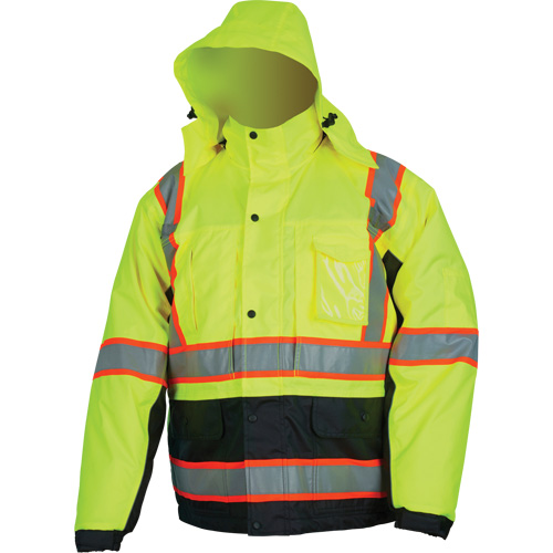 Insulated High Visibility Jacket, Polyester/Polyurethane, High Visibility Lime-Yellow, Small Nuna Depot Inc.