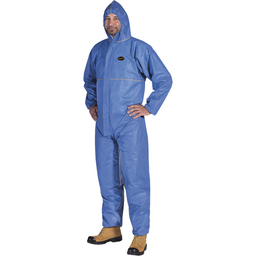 2075 Flame-Resistant SMS Disposable Coveralls, Size Small, Blue Nuna Depot Inc.