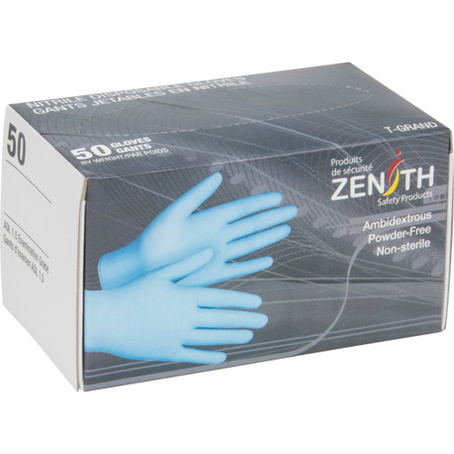 Gants jetables en paquets pour distributeur, Moyen, Nitrile, 4,5 mils, Sans poudre, Bleu Nuna Depot Inc.