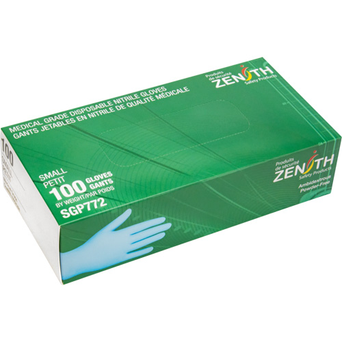Gants jetables de calibre m&eacute;dical r&eacute;sistants &agrave; la perforation, Petit, Nitrile, 4,5 mils, Sans poudre, Bleu, Classe 2 Nuna Depot Inc.