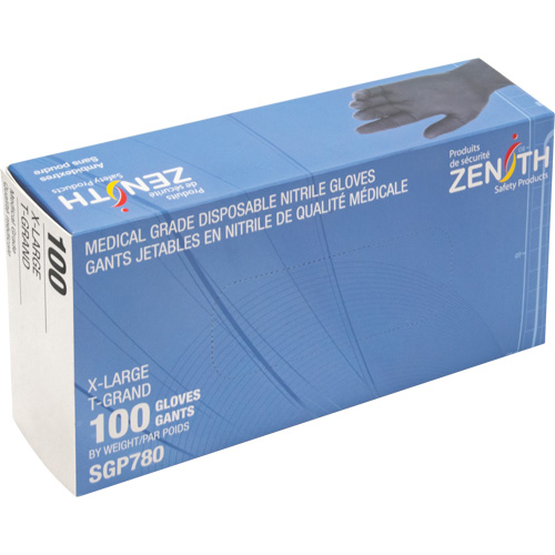 Gants jetables de calibre m&eacute;dical r&eacute;sistants &agrave; la perforation, T-Grand, Nitrile, 5 mils, Sans poudre, Noir, Classe 2 Nuna Depot Inc.