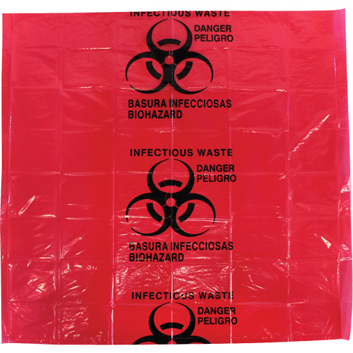 Sacs pour d&eacute;chets dangereux Dynamic, D&eacute;chets infectieux, 24" lo x 24" la, 12 microns Nuna Depot Inc.