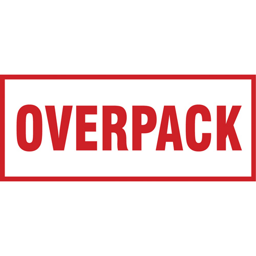 "Overpack" Handling Labels, 6" L x 2-1/2" W, Red on White Nuna Depot Inc.