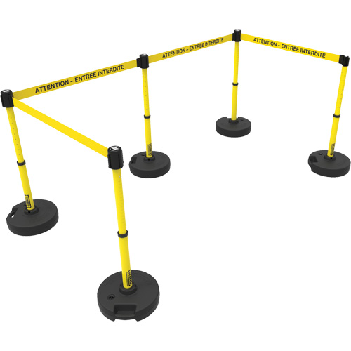 Plus Barrier Post Set, Plastic, 42" H, Yellow Tape, 15' Tape Length Nuna Depot Inc.