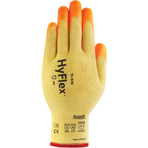 Gants haute visibilit&eacute; r&eacute;sistants aux coupures HyFlex, Taille 6, Calibre 13, Rev&ecirc;tement Mousse de nitrile, Enveloppe en Acier inoxydable/Kevlar/Spandex, ASTM ANSI niveau A5/EN 388 niveau E Nuna Depot Inc.