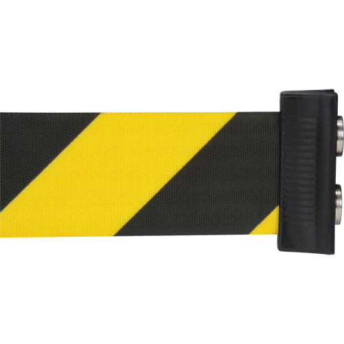 Wall Mount Barrier with Magnetic Tape, Steel, Screw Mount, 7', Black and Yellow Tape Nuna Depot Inc.