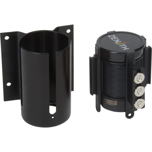 Wall Mount Barrier with Magnetic Tape, Steel, Screw Mount, 12', Black Tape Nuna Depot Inc.