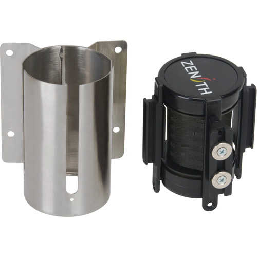 Barri&egrave;re &agrave; fixation murale avec ruban magn&eacute;tique, Acier, Fixation par vis, 7', Ruban Noir Nuna Depot Inc.