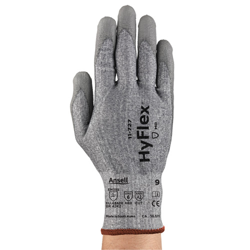 Gants r&eacute;sistant aux coupures HyFlex s&eacute;rie 11-727, Taille 11, Calibre 15, Rev&ecirc;tement Polyur&eacute;thane, Enveloppe en Intercept, ASTM ANSI niveau A2/EN 388 niveau B Nuna Depot Inc.