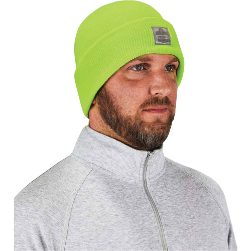 N-Ferno&reg; Rib Knit Beanie Hat, One Size, High-Visibility Lime Green Nuna Depot Inc.
