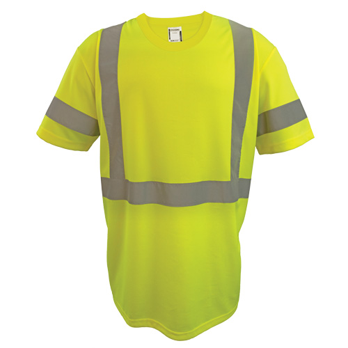 Short Sleeve Safety T-Shirt, Polyester, 2X-Large, High Visibility Lime-Yellow Nuna Depot Inc.