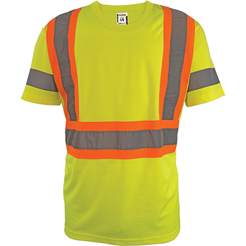 Short Sleeve Safety T-Shirt, Polyester, 2X-Large, High Visibility Lime-Yellow Nuna Depot Inc.