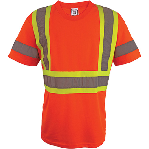 Short Sleeve Safety T-Shirt, Polyester, 2X-Large, High Visibility Orange Nuna Depot Inc.