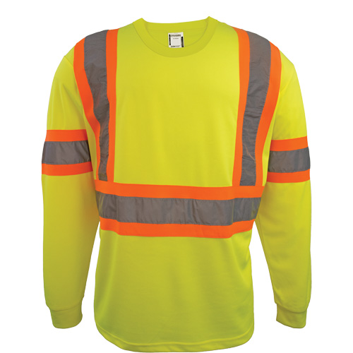 Long Sleeve Safety Shirt, Polyester, 2X-Large, High Visibility Lime-Yellow Nuna Depot Inc.