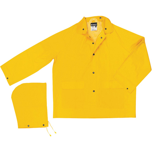 Classic Series Rain Jacket with Detachable Hood, Polyester/PVC, Medium, Yellow Nuna Depot Inc.