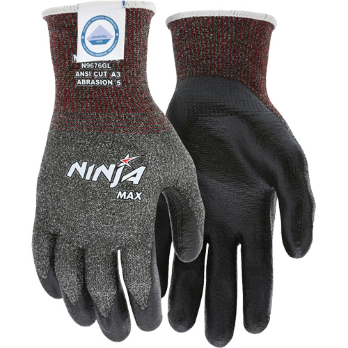 Gants r&eacute;sistant aux coupures Max Ninja, Taille Grand, Calibre 10, Rev&ecirc;tement Bipolym&egrave;re, Enveloppe en Dyneema, ASTM ANSI niveau A3 Nuna Depot Inc.