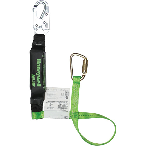 Miller&reg; HP Shock-Absorbing Lanyard, 4', Carabiner Center, Locking Snap Hook Leg Ends, Polyester Nuna Depot Inc.