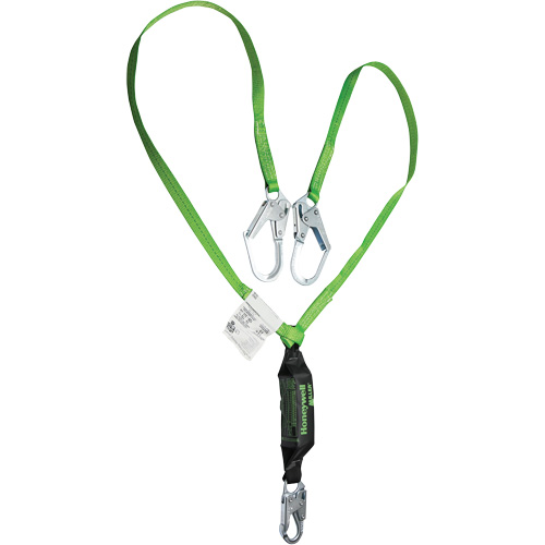 Miller&reg; HP Shock-Absorbing Lanyard, 6', Locking Rebar Hook Center, Locking Snap Hook Leg Ends, Polyester Nuna Depot Inc.