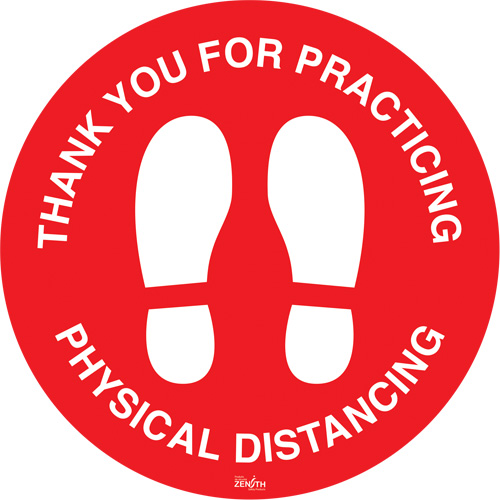 Enseigne pour plancher  Physical Distancing , Adh&eacute;sif, Anglais avec pictogramme Nuna Depot Inc.