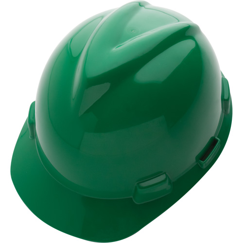 Casque de s&eacute;curit&eacute; avec rainures GREEN V-Gard, R&eacute;pond aux normes CSA type 1, Suspension Rochet Nuna Depot Inc.