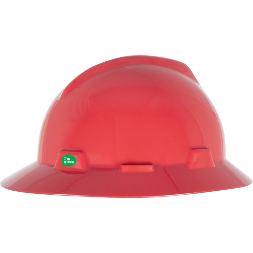 Casque de s&eacute;curit&eacute; &agrave; bord complet V-Gard GREEN avec fentes, R&eacute;pond aux normes CSA type 1, Suspension Rochet Nuna Depot Inc.