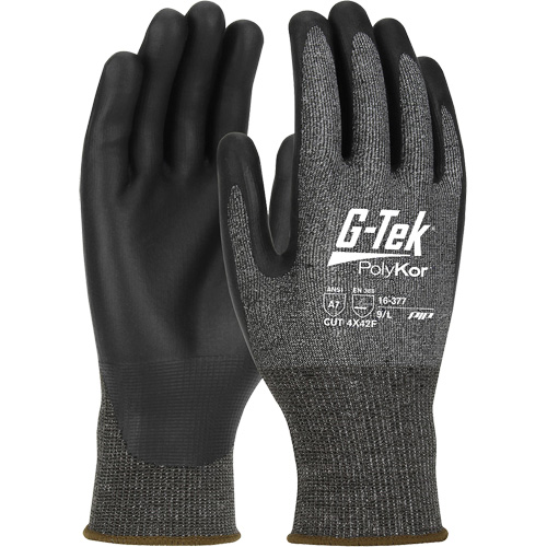 Gants r&eacute;sistants aux coupures G-Tek PolyKor X7, Taille Petit, Calibre 18, Rev&ecirc;tement Polyur&eacute;thane, Enveloppe en Poly&eacute;thyl&egrave;ne, ASTM ANSI niveau A7/EN 388 niveau F Nuna Depot Inc.