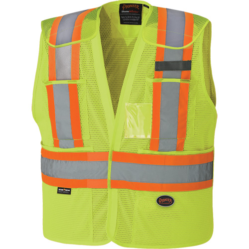 6933 Veste de s&eacute;curit&eacute; d&eacute;tachable haute visibilit&eacute; &agrave; &eacute;paules tombantes, Jaune lime haute visibilit&eacute;, Moyen/Petit, Polyester Nuna Depot Inc.