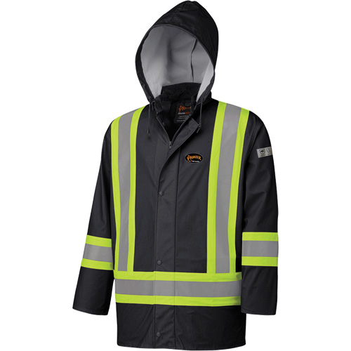 5894BK Manteau de s&eacute;curit&eacute; imperm&eacute;able et ignifuge, Polyur&eacute;thane, Noir, T-petit Nuna Depot Inc.