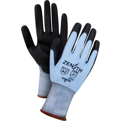 Gants r&eacute;sistants &agrave; la coupe &agrave; dext&eacute;rit&eacute; ultime, Taille T-Grand, Calibre 18, Rev&ecirc;tement Polyur&eacute;thane, Enveloppe en PEHP, ASTM ANSI niveau A2/EN 388 niveau B Nuna Depot Inc.