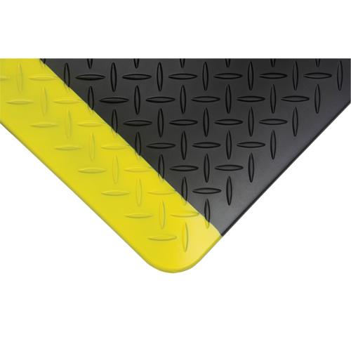 Anti-Fatigue Matting, Diamond, 1-2/3' x 3-1/4' x 3/4", Black/Yellow, Polyurethane Nuna Depot Inc.