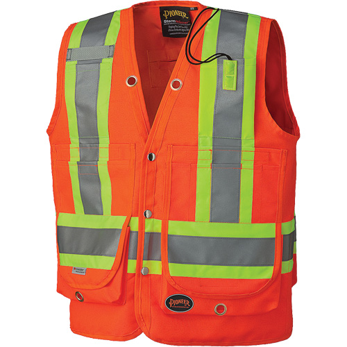 6697 Surveyor's Safety Vest, High Visibility Orange, Small, Polyester Nuna Depot Inc.